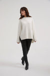 DEEP SPLIT KNIT- IVORY