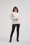 CABLE SLEEVE DETAIL KNIT- IVORY