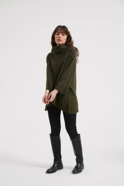 HALF SLEEVE PULLOVER-KHAKI