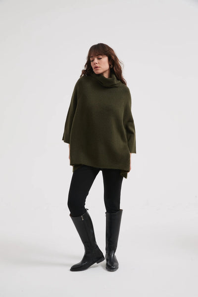 HALF SLEEVE PULLOVER-KHAKI