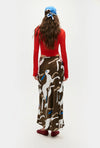 LONG BIAS CUT SKIRT - RABBIT DARK EARTH