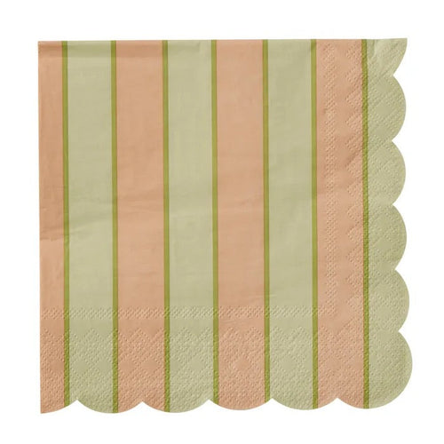 CARNIVAL 20PK 3 PLY 33CM NAPKIN PEACH/GN