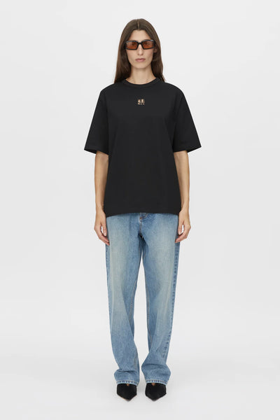 Bloom Embroidered Tee Black