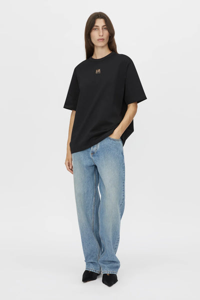 Bloom Embroidered Tee Black