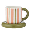 Candy Ceramic Cup & Saucer Pink/Olive