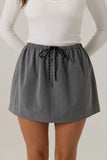 Nova Pinstripe Mini Skirt - Iron Pinstripe