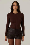 Stevie Vegan Leather Short - Dark Truffle
