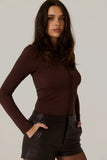 Stevie Vegan Leather Short - Dark Truffle