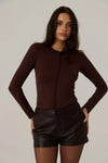 Nia Longsleeve Top - Dark Truffle