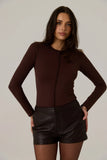 Nia Longsleeve Top - Dark Truffle