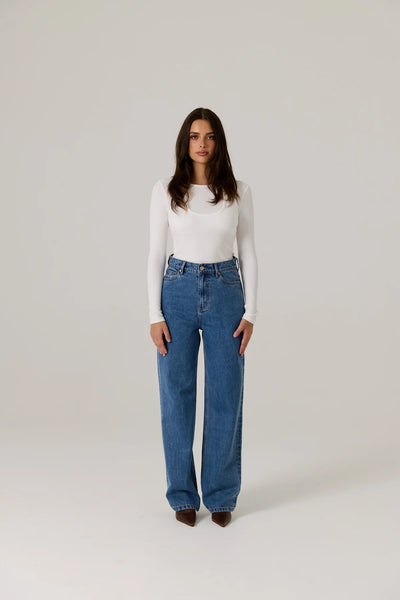 Romy High Rise Jean - Mid Wash