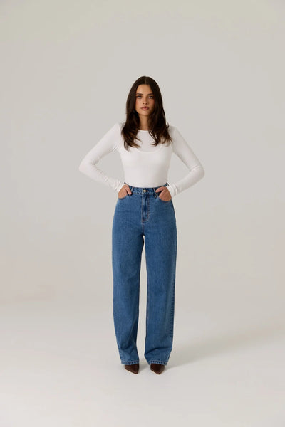 Romy High Rise Jean - Mid Wash