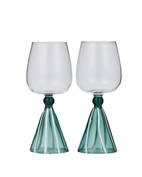 RAGNI S/2 WINE GLASSES TEAL
