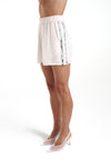 Elastic Waist Shorts- Cream/Viceroy