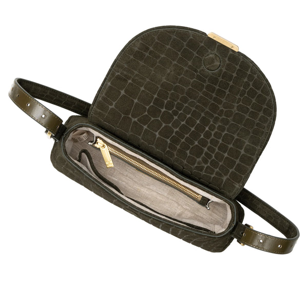 THE PAMELA BAG OLIVE CROC