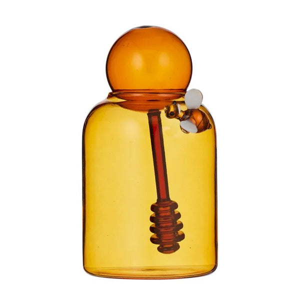 BUMBLE BEE HONEY JAR 11X8.5X16.5CM AMBER