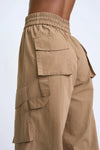 ELASTICATED POCKET CARGO - CHOCOLATE