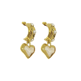 Elena Earrings | Gold Pearl