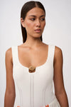 ECO BEAD KNIT TOP- IVORY