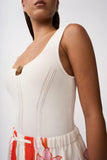 ECO BEAD KNIT TOP- IVORY