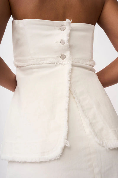 EMBER DENIM BODICE TOP- IVORY DENIM