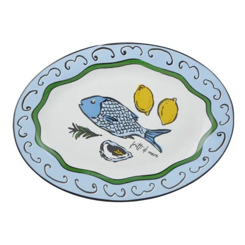 DELI OVAL CERAMIC PLATTER 46.5X33.5CM