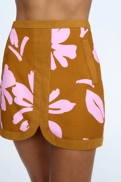 FLOR DE JEAN PANEL SKIRT - PINK CLAY