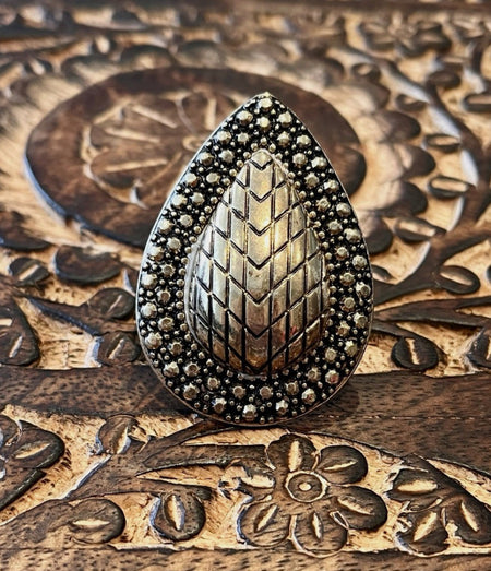 Bohemian Bardot Ring- Aqua