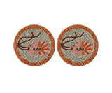 G’DAY BEADED COASTERS 10 cm CORAL