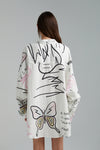 OVERSIZED LS SHIRT-GRAFFITI BUTTERFLY