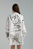OVERSIZED LS SHIRT-GRAFFITI BUTTERFLY