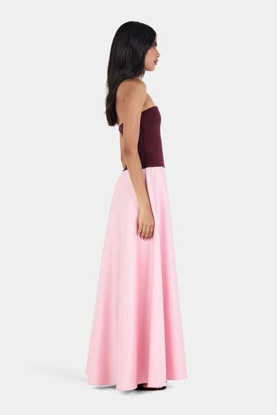 MONA MAXI DRESS WINE/PINK