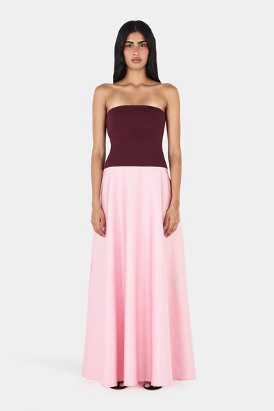 MONA MAXI DRESS WINE/PINK