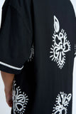 HIBISCUS ROSE SHIRT - BLACK
