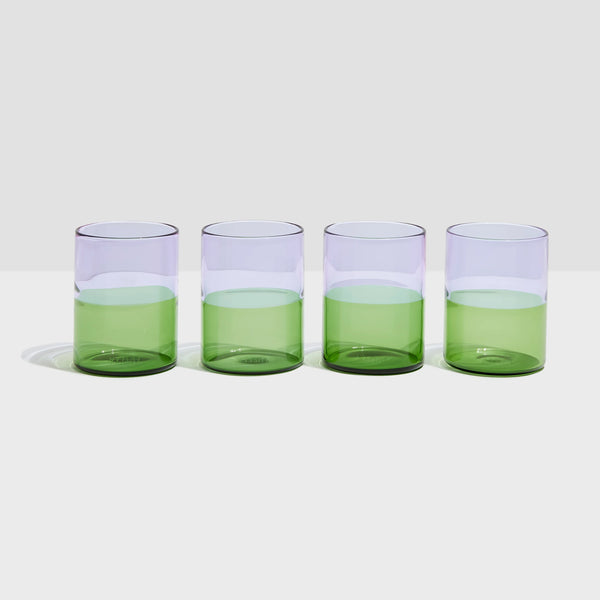 FOUR x TWO TONE GLASSES - LILAC + GREEN