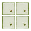 OLIVE S/4 COTTON EMB'D COASTER 10X10CM