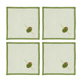 OLIVE S/4 COTTON EMB'D COASTER 10X10CM