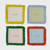 CHEERS S/4 COTTON EMB'D COASTER 10X10CM