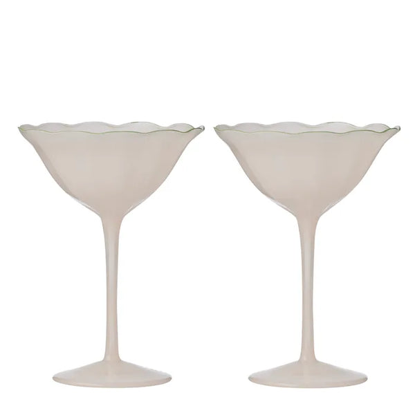 BELLA S/2 COUPE GLASS 12 X 17 cm Pink/Grn