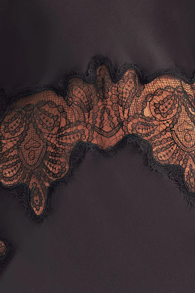 Jamila Lace High Neck Maxi Dress - Black