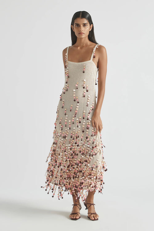 PERISCOPES SQUARE NECKLINE DRESS