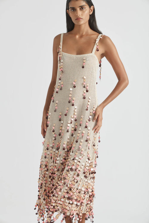 PERISCOPES SQUARE NECKLINE DRESS