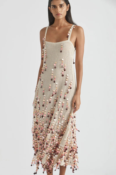 PERISCOPES SQUARE NECKLINE DRESS