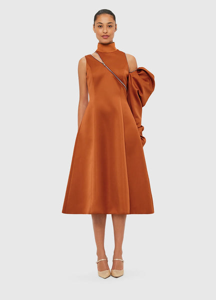 Annalise One Shoulder Midi Dress - Toffee