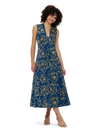 Nicola V Neck Midi Dress - Marine Blue