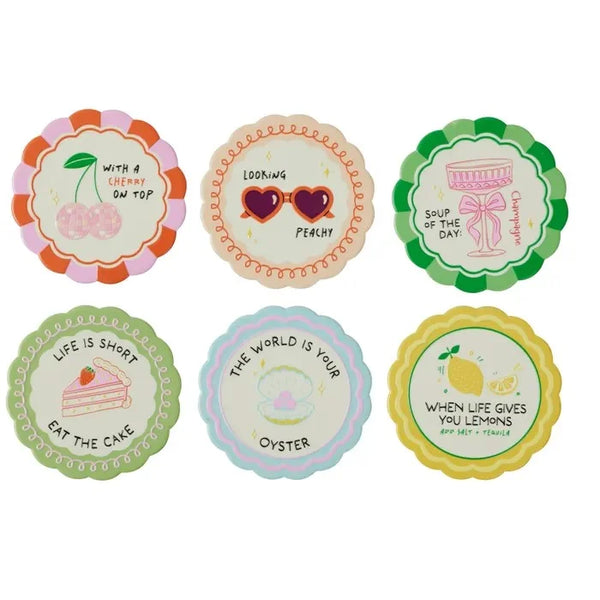 Proverb Ceramic Coaster 10cm 6 Asst