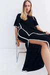 Lena Side Split Maxi Skirt - Black