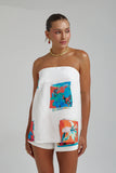 STRAPLESS SHIFT TOP - MONTAGE WHITE
