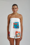 STRAPLESS SHIFT TOP - MONTAGE WHITE