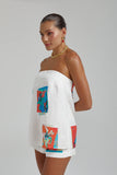 STRAPLESS SHIFT TOP - MONTAGE WHITE